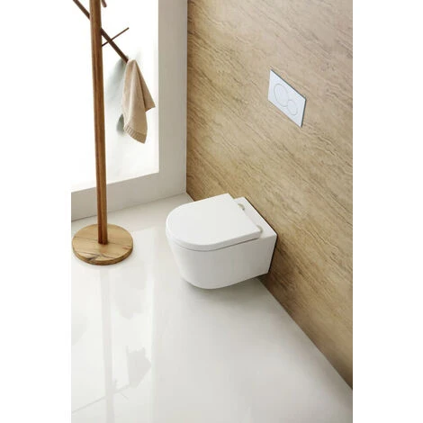 Geberit Toilet Set UP100 Support Frame Pack + White Delta01 Plate + SAT Rimless Suspended Bowl And Invisible Fixings (SATrimlessGeb1) - Image 3