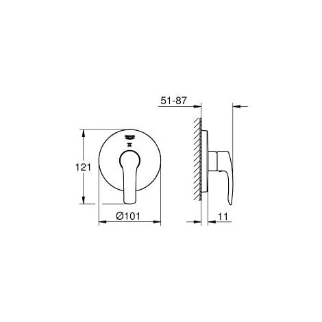 Grohe EUROSMART NEW - 3-way Diverter (19970002) - Image 2