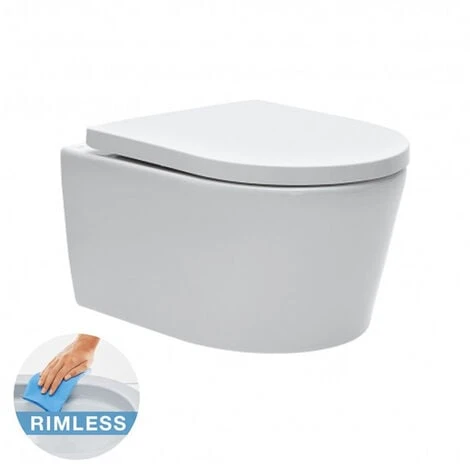 Villeroy & Boch Toilet Set Frame + Swiss Aqua Technologies Rimless Toilet + Chrome Flush Plate (ViConnectSATrimless-1) - Image 3