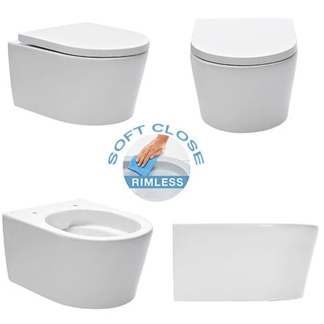 Villeroy & Boch Toilet Set Frame + Swiss Aqua Technologies Rimless Toilet + Chrome Flush Plate (ViConnectSATrimless-1) - Image 4