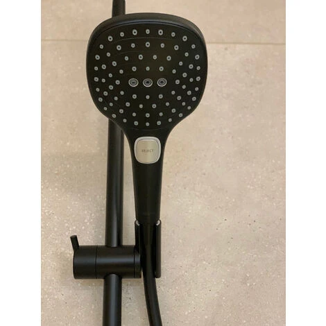 Hansgrohe Shower Set Ecostat Comfort Mixer + Unica Bar 65 Cm + Raindance 120 Select E 3-jet Hand Shower, Matt Black (13116670-SET) - Image 5
