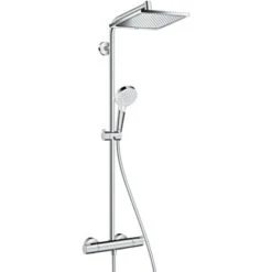 Hansgrohe Crometta E Showerpipe 240 1 Jet With Thermostatic Shower Mixer, Chrome (27271000)