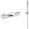 Grohe Grohtherm 2000 Set Thermostatic Bath/shower Mixer + 1 Jet Hand Shower + Hose And Wall Bracket, Chrome (34174001-Euphoria)