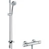 Hansgrohe Croma 100 Shower Set With Ecostat Comfort Thermostatic Mixer And Shower Rail 90 Cm + 3jets Hand Shower , Chrome (27085000)