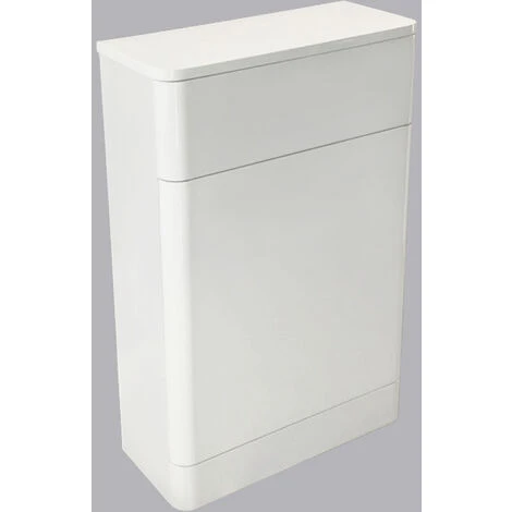 Back To Wall Bathroom Toilet Unit Concealed Cistern Furniture 500mm Gloss White - Image 4