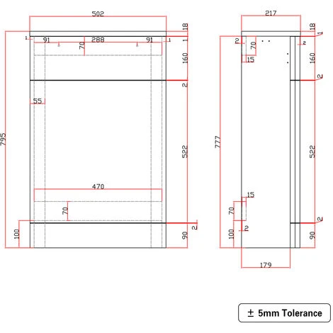 Back To Wall Bathroom Toilet Unit Concealed Cistern Furniture 500mm Gloss White - Image 5