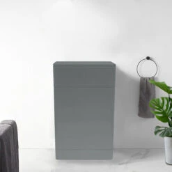 Back To Wall Bathroom Toilet Unit Concealed Cistern Furniture 500mm Gloss Grey