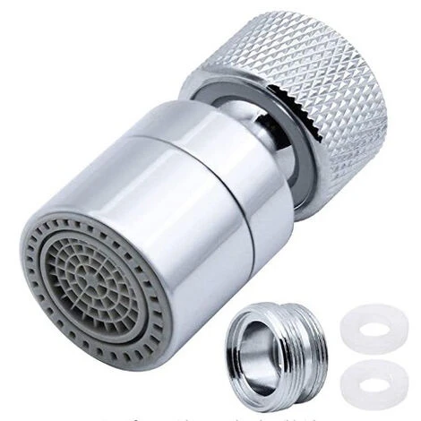 LITZEE Sink Aerator Non-Slip Stainless Steel 2 Bubbling Modes Anti-Splash 360-degree Filter Swivel Faucet Sprayer With Nozzle Adapter Universal Internal M24mm And External M22 Faucet