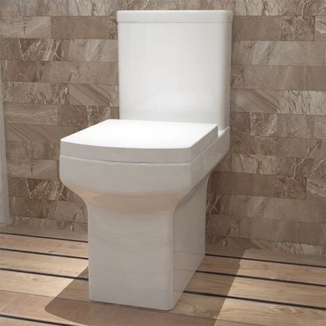 Acezanble Bathroom Square White Ceramic Modern Close Coupled Toilet WC - Image 2