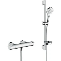 Hansgrohe Ecostat Set Thermostatic Mixer + Crometta Vario Hand Shower With Soap Dish (13211000-Crometta2)