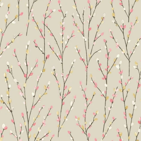 Holden Wallpaper 98975 Catkins Beige Coral Mustard Full Roll