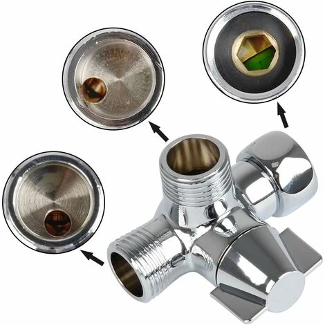 LangRay 3-Way Diverter Shower Valve Switch, Solid Brass, Thread (12.7mm), Polished Chrome (PV8) - Image 5