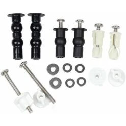 LangRay 3 Pairs Toilet Seat Hinge Fixings, Screws For Toilet Fixing Set Hinge Screw Fixings Extendable Rubber Screw Fits All Toilets