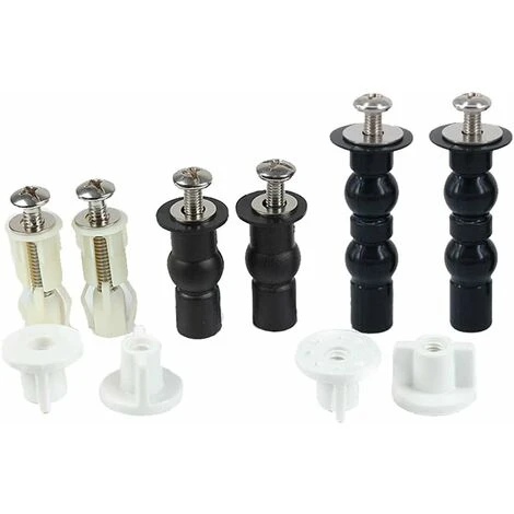 LangRay 3 Pairs Toilet Seat Hinge Fixings, Screws For Toilet Fixing Set Hinge Screw Fixings Extendable Rubber Screw Fits All Toilets - Image 2