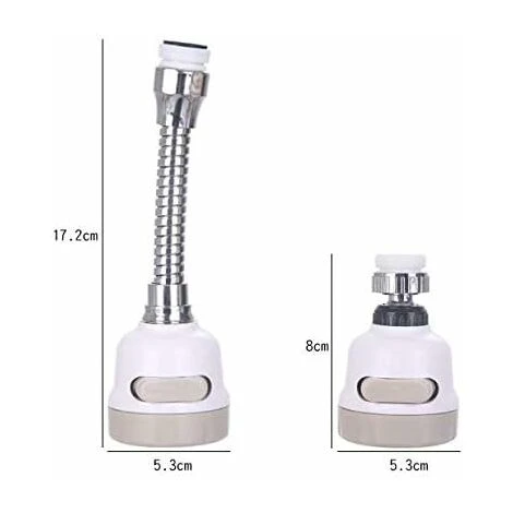 LangRay Water Saving Filter Tip, 360 Degree Movable Kitchen Faucet Head, 3 Modes Adjustable Shower Head Filter Sprayer For Kitchen Bathroom (Lengthen) - Image 2