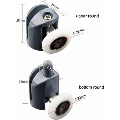 LangRay Shower Door Rollers 8 Pieces Shower Door Rollers Roller Sliding Shower Door Casters Shower Enclosure For Bathroom Shower Door 23mm - Image 2