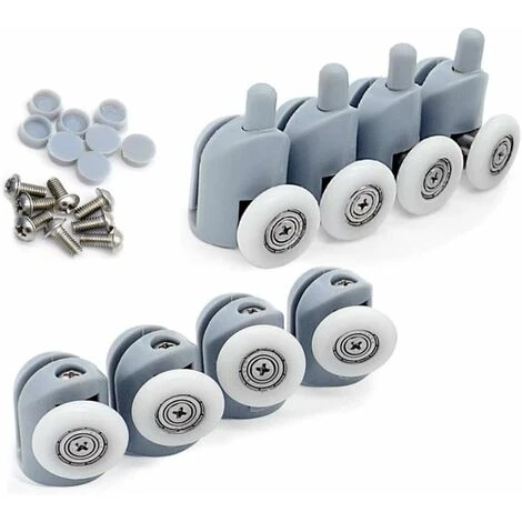 LangRay Shower Door Rollers 8 Pieces Shower Door Rollers Roller Sliding Shower Door Casters Shower Enclosure For Bathroom Shower Door 23mm - Image 5