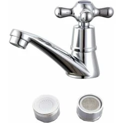 LangRay Single Cold Water Faucet Water Faucet, Single Chrome Cold Faucet Basin Water Faucet, For Home Bathroom Toilet Sink Kitchen Basin, With Filter