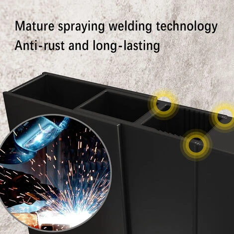 ELEGANT 1100mm Black Framed Walk In Shower Door 8mm Safety Tempered Glass Wet Room Shower Enclosure Include Stainless Steel Support Rod - Image 3