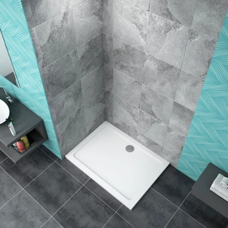 Acezanble New 1200x900x30mm Slimline Rectangle Shower Enclosure Stone Tray Free Waste - Image 4