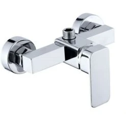 Modern Chrome Wall-mounted Shower Tap With Shower Mixer For Cold And Hot Water