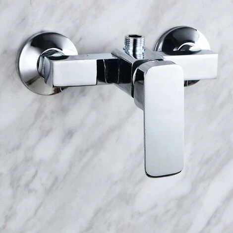 Modern Chrome Wall-mounted Shower Tap With Shower Mixer For Cold And Hot Water - Image 2