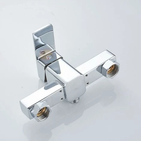 Modern Chrome Wall-mounted Shower Tap With Shower Mixer For Cold And Hot Water - Image 4