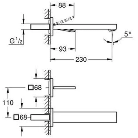 Grohe Eurocube Joy 2 Hole Basin Mixer L-size (19998000) - Image 2