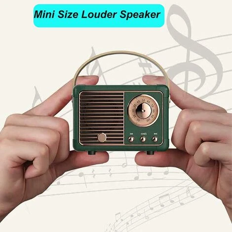 MUFF Retro Bluetooth Speaker,Portable Vintage Wireless Bluetooth Speakers Black - Image 2