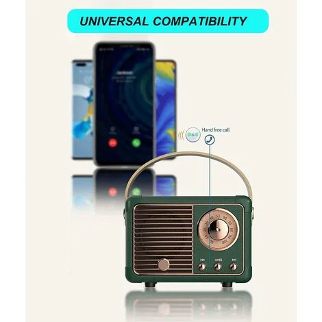 MUFF Retro Bluetooth Speaker,Portable Vintage Wireless Bluetooth Speakers Black - Image 4