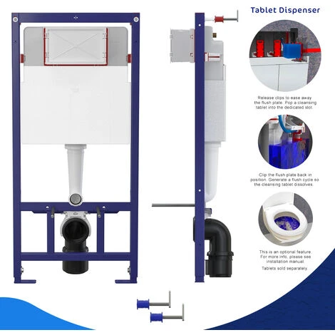 Concealed 1.12m Wall Hung Cistern Frame - Gloss White - Image 2