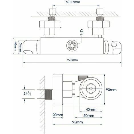 Thermostatic Shower Mixer Tap, All Copper Thermostatic Bathtub Faucet, Safety Protection With 38℃ Anti-scalding Button, Bathtub Mixer Tap Precise Adjustment Of Temperature And Water Volume - Image 5