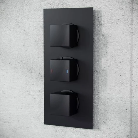 3-Way Thermostatic Mixer Valve With 200mm Shower Head, Riser Rail And Handheld + Bath Filler Waste Set - Image 5