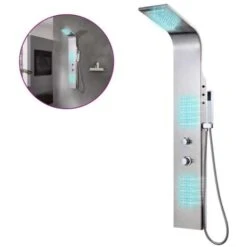 Shower Panel System Stainless Steel Curved VidaXL