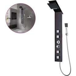 Shower Panel System Glass Brown VidaXL