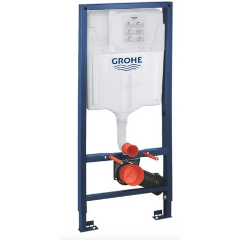 Grohe Toilet Set Frame + Swiss Aqua Technologies Infinitio Rimless WC , Invisible Fixing + Chrome Flush Plate (RapidSL-Infinitio-1) - Image 2