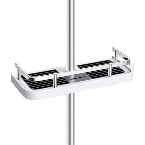 Bathroom Shower Shelf, Homeasy Square Bathroom Shower Storage No Drilling Shower Caddy Hanging Shower Holder For Shampoo Shower Tidy Hanging With Buckle And Shower Head Hook Suit 19mm-25mm Shower Rail