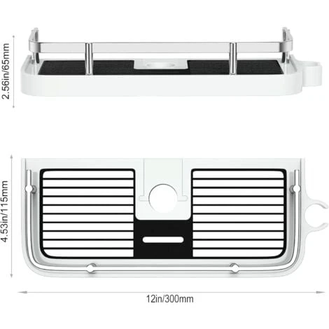 Bathroom Shower Shelf, Homeasy Square Bathroom Shower Storage No Drilling Shower Caddy Hanging Shower Holder For Shampoo Shower Tidy Hanging With Buckle And Shower Head Hook Suit 19mm-25mm Shower Rail - Image 2