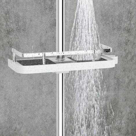 Bathroom Shower Shelf, Homeasy Square Bathroom Shower Storage No Drilling Shower Caddy Hanging Shower Holder For Shampoo Shower Tidy Hanging With Buckle And Shower Head Hook Suit 19mm-25mm Shower Rail - Image 4