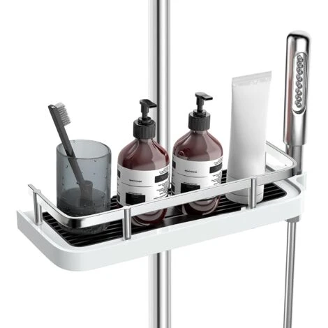 Bathroom Shower Shelf, Homeasy Square Bathroom Shower Storage No Drilling Shower Caddy Hanging Shower Holder For Shampoo Shower Tidy Hanging With Buckle And Shower Head Hook Suit 19mm-25mm Shower Rail - Image 5