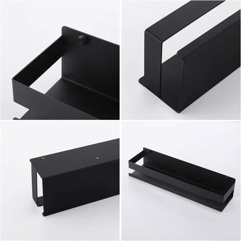 Shower Shelf Black, Bathroom Shelf Wall Mounted, Shower Caddy Screw Mounted Stainless Steel 40CM - Image 3