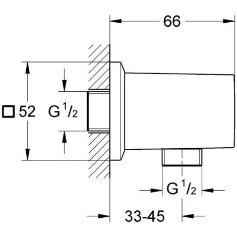 Grohe Shower Outlet Elbow, 1/2", Chrome (27707000) - Image 2