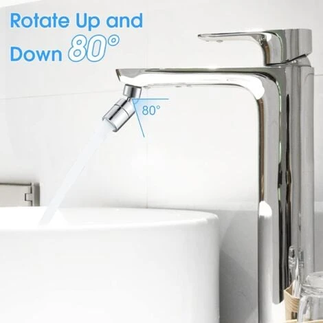 Faucet Tap Aerator, Dual Function 360° Rotation Swivel Tap Spray Head Water Saving With Soft Bubble Stream And Strong Sprayer For Kitchen Sink Bathroom (FM22) - Image 4