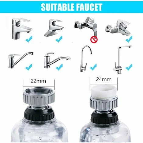 360°Swivel Faucet Tap Aerator, Adjustable 3 Mode Water-Saving Faucet Splash-Proof Filter Tap Booster For Bathroom Kitchen - Image 4