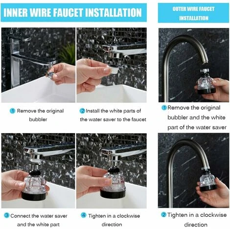 360°Swivel Faucet Tap Aerator, Adjustable 3 Mode Water-Saving Faucet Splash-Proof Filter Tap Booster For Bathroom Kitchen - Image 5