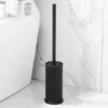 Black Toilet Brush Holder, Toilet Brush Black Aluminum Round Toilet Bowl Brush And Holder For Bathroom