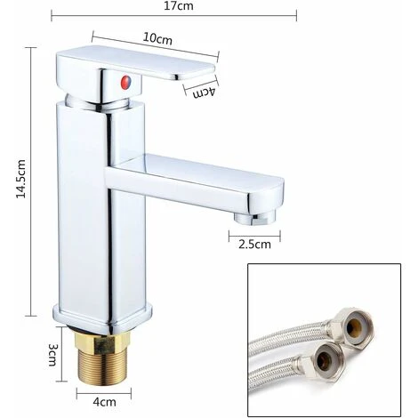 Monobloc Sink Mixer Tap, Bath Basin Mixer Tap, Waterfall Faucet Bathroom Hot And Cold Water Tap, Single Lever Washroom Sink Faucet, Chrome Brass - Image 2