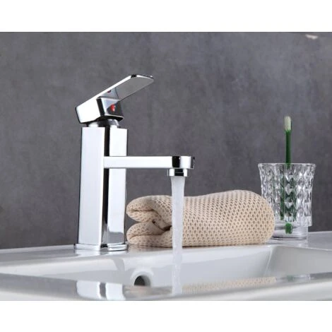 Monobloc Sink Mixer Tap, Bath Basin Mixer Tap, Waterfall Faucet Bathroom Hot And Cold Water Tap, Single Lever Washroom Sink Faucet, Chrome Brass - Image 5