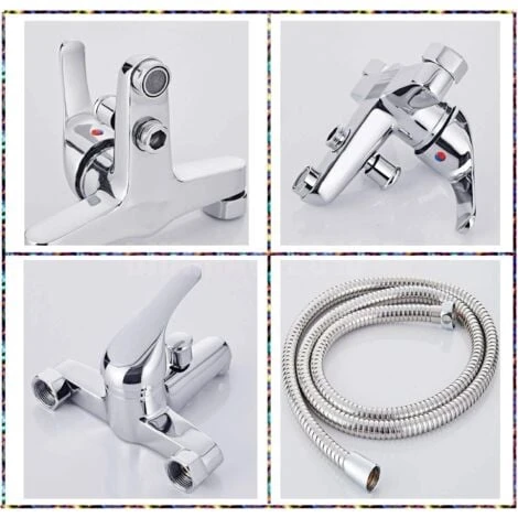 Modern Bathroom Bath Shower Filler Mixer Tap Single Lever Chrome Solid Brass With Shower Handset And Hose Attachment - Image 4