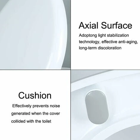 Toilet Seat, Soft Close Toilet Seat White With Quick Release For Easy Clean, Top Fixing, Stay Tight Toilet Lid Oval Shape, Heavy Duty Urea-Formaldehyde Anti-Bacterial Material - Image 3